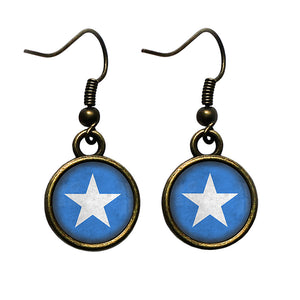 Republic of Somalia Somali Flag Antique Bronze Earrings