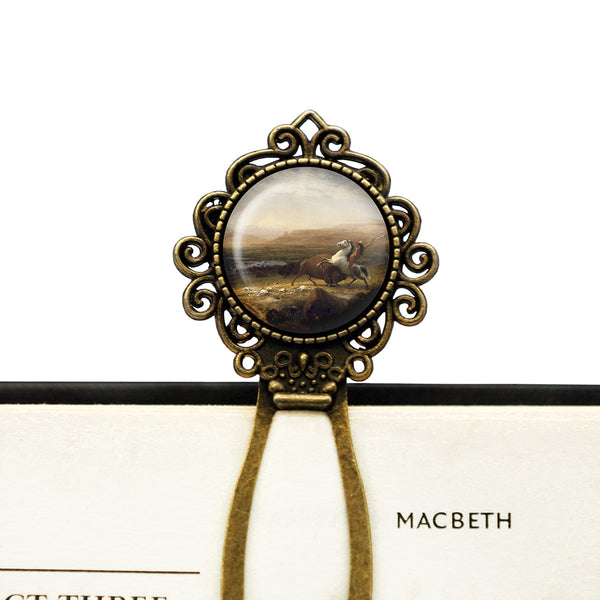 Albert Bierstadt The Last of the Buffalo 1888 Classic Artwork Bronze Bookmark