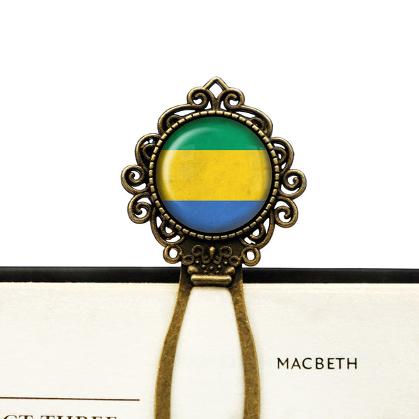 Gabonese Republic Gabon Flag Bronze Bookmark