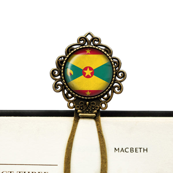 Grenada Grenadian Flag Bronze Bookmark