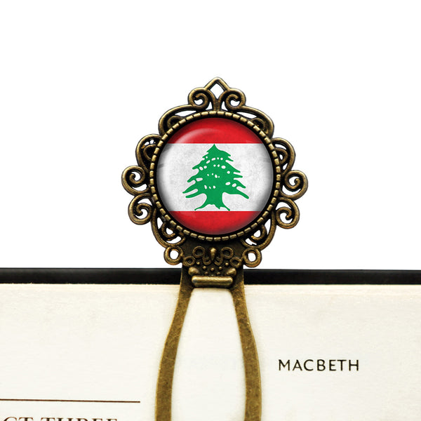Lebanon Lebanese Republic Flag Bronze Bookmark