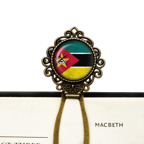 Republic of Mozambique Mozambican Flag Bronze Bookmark