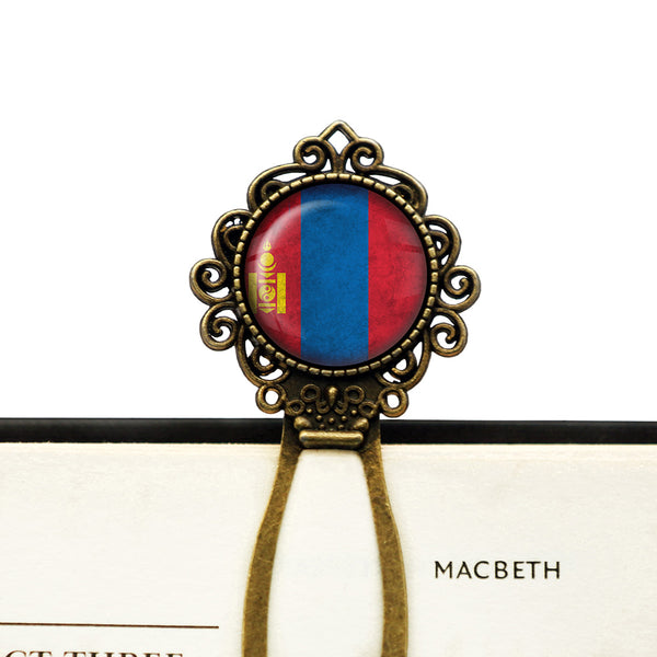 Mongolia Mongolian Flag Bronze Bookmark