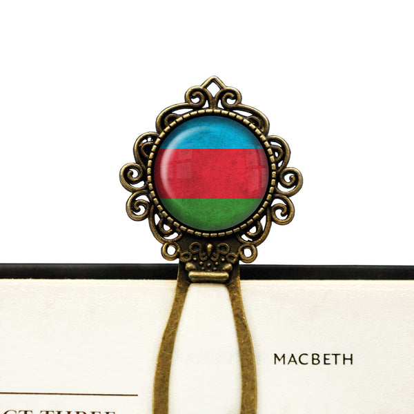 Republic of Azerbaijan Flag Bronze Bookmark