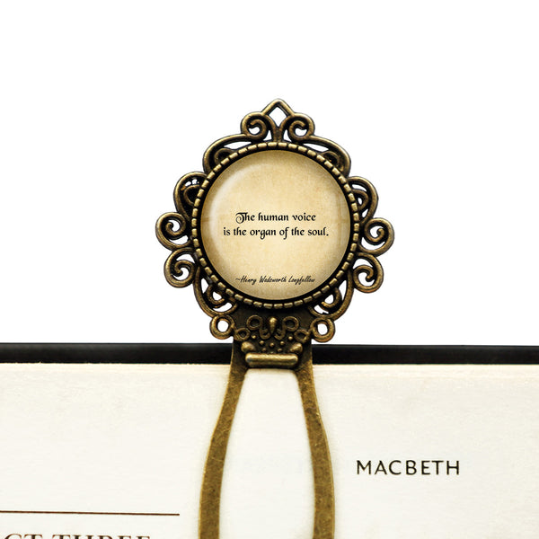 Henry Wadsworth Longfellow The Human Voice is the Organ of the Soul Bronze Bookmark