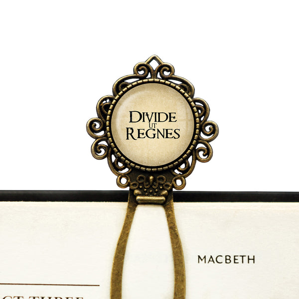Latin Phrase Quote Saying Divide ut Regnes Divide and Conquer Bronze Bookmark