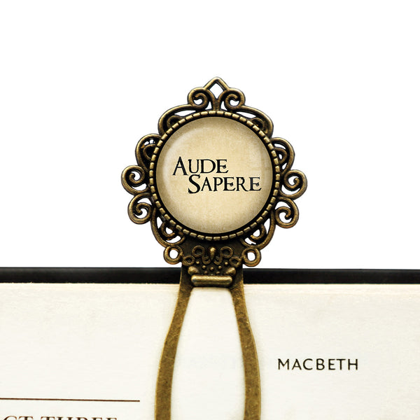 Latin Phrase Quote Saying Aude Sapere Dare to Know Bronze Bookmark