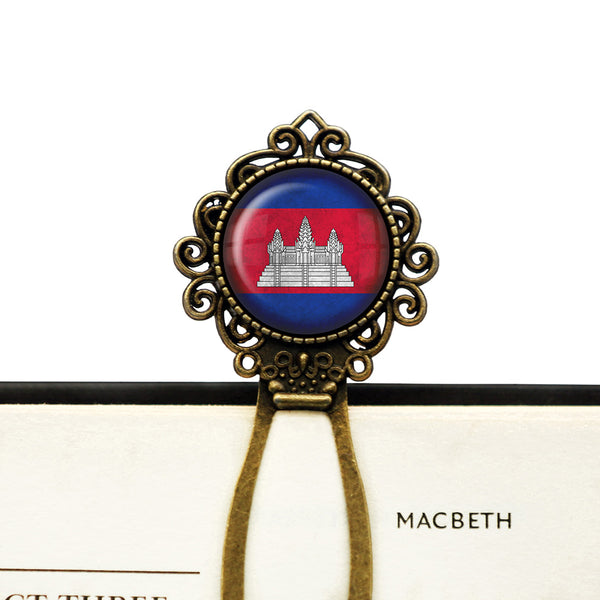 Kingdom of Cambodia Flag Bronze Bookmark
