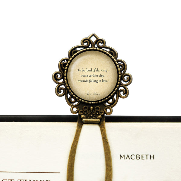Jane Austen Fond of Dancing Falling in Love from Pride and Prejudice Bronze Bookmark