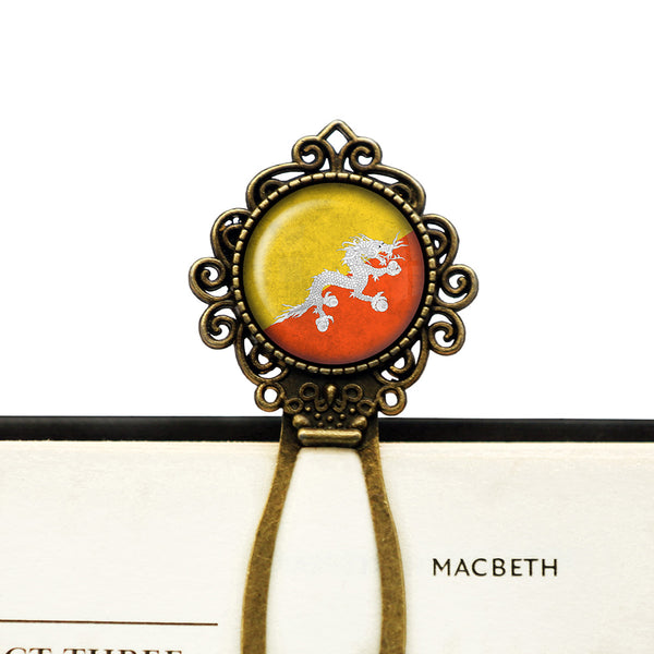 Kingdom of Bhutan Bhutanese Flag Bronze Bookmark