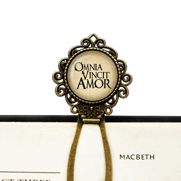 Latin Phrase Omnia Vincit Amor Love Conquers All Virgil Roman Poet Bronze Bookmark