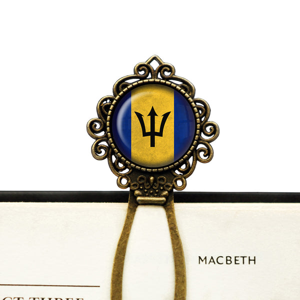 Barbados Barbadian Flag Bronze Bookmark