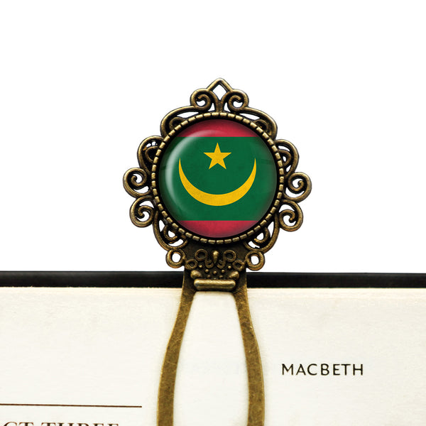 Republic of Mauritania Mauritanian Flag Bronze Bookmark