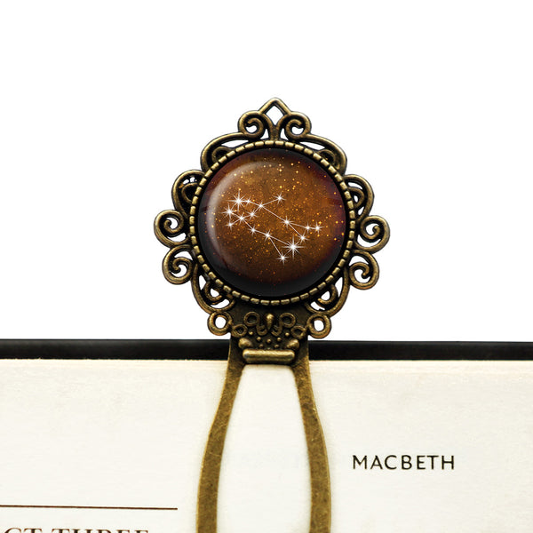 Zodiac Symbol Astrology Gemini Star Constellation Bronze Bookmark