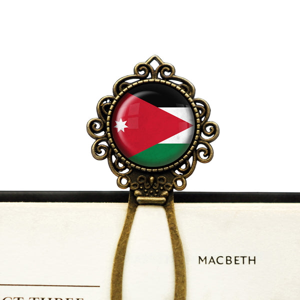 Kingdom of Jordan Jordanian Flag Bronze Bookmark