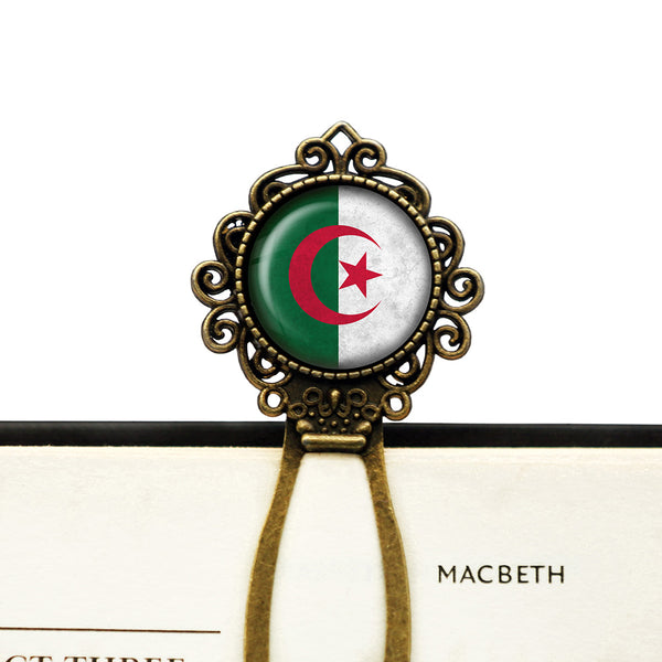 People's Democratic Republic of Algeria Algerian Flag Bronze Bookmark