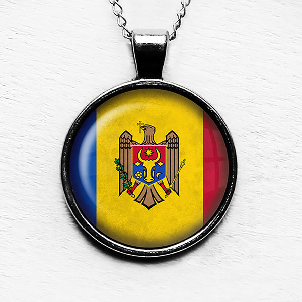 Republic of Moldova Moldovan Flag Pendant & Necklace