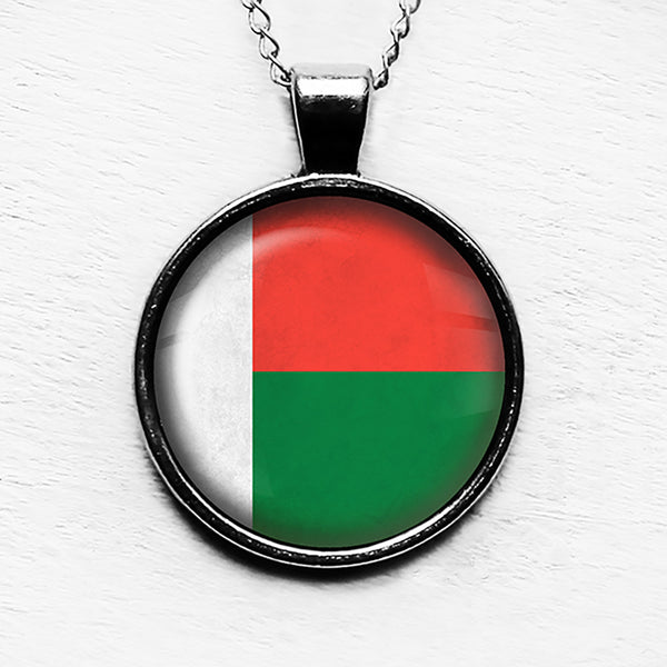 Republic of Madagascar Malagasy Flag Pendant & Necklace