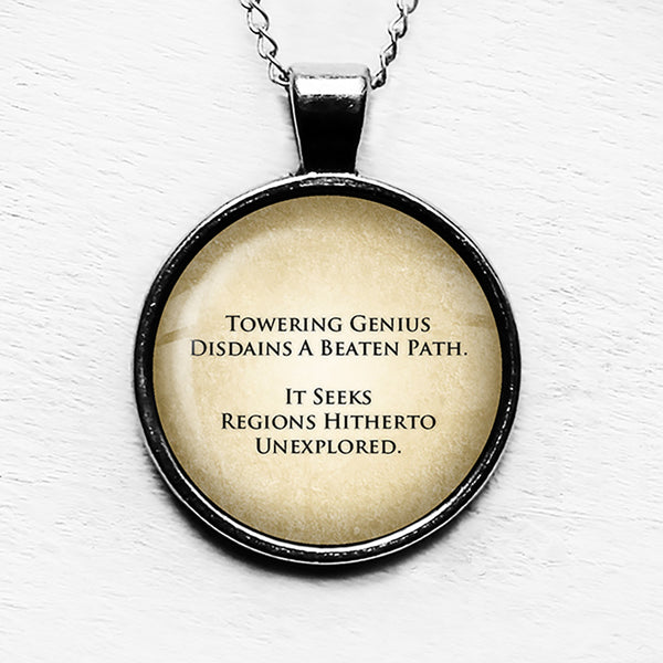 Abraham Lincoln Towering Genius Disdains a Beaten Path Pendant & Necklace