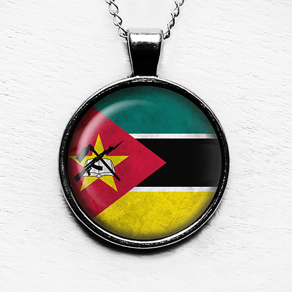 Republic of Mozambique Mozambican Flag Pendant & Necklace