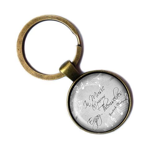 Friedrich Nietzsche In Music the Passions Enjoy Themselves Bronze Keychain