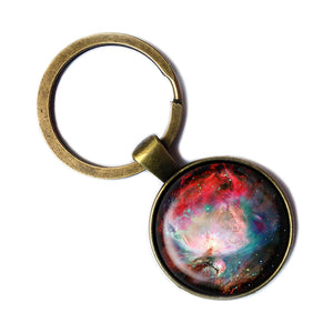 NASA Photograph Orion Nebula Antique Bronze Keychain
