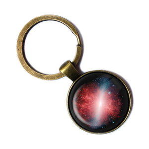 NASA Photograph Red Galaxy Antique Bronze Keychain