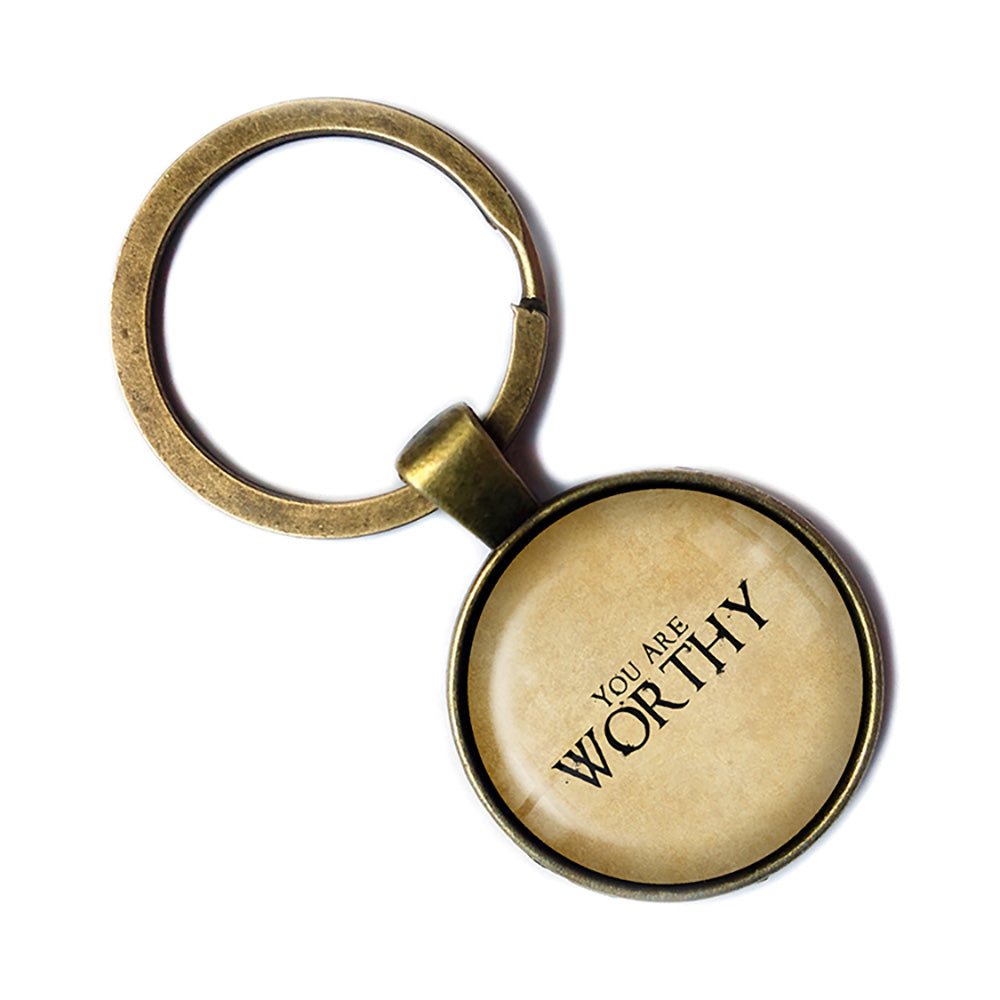 You are Worthy Bronze Keychain