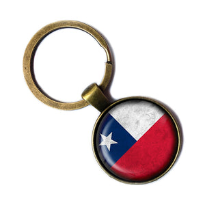 Chile Chilean Flag Antique Bronze Keychain