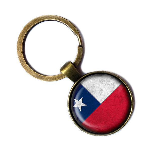 Chile Chilean Flag Antique Bronze Keychain