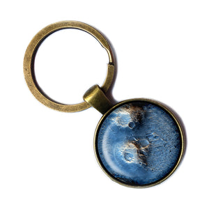 NASA Photograph The Moon Surface Antique Bronze Keychain