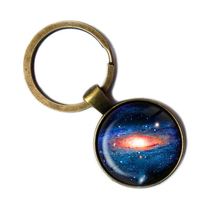 NASA Photograph Whole Galaxy Antique Bronze Keychain