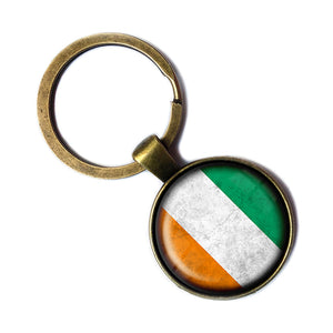 Ivory Coast Côte d'Ivoire Flag Antique Bronze Keychain