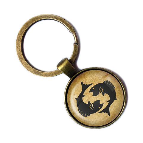 Astrology Zodiac Sign Sagittarius Bronze Keychain