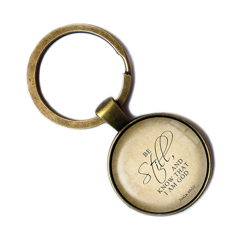 Psalm 46:10 Be Still and Know that I am God King James Version KJV Bible Keychain