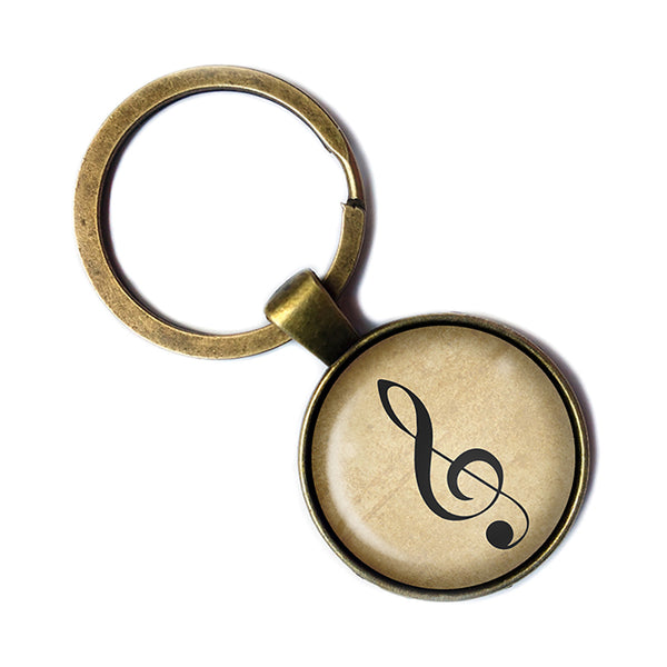 Sheet Music Musical Note Bronze Keychain