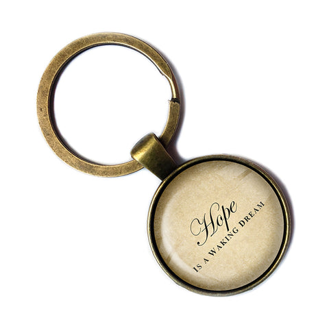 Aristotle Hope is a Waking Dream Antique Bronze Keychain