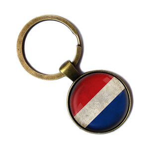 Holland Netherlands Flag Antique Bronze Keychain