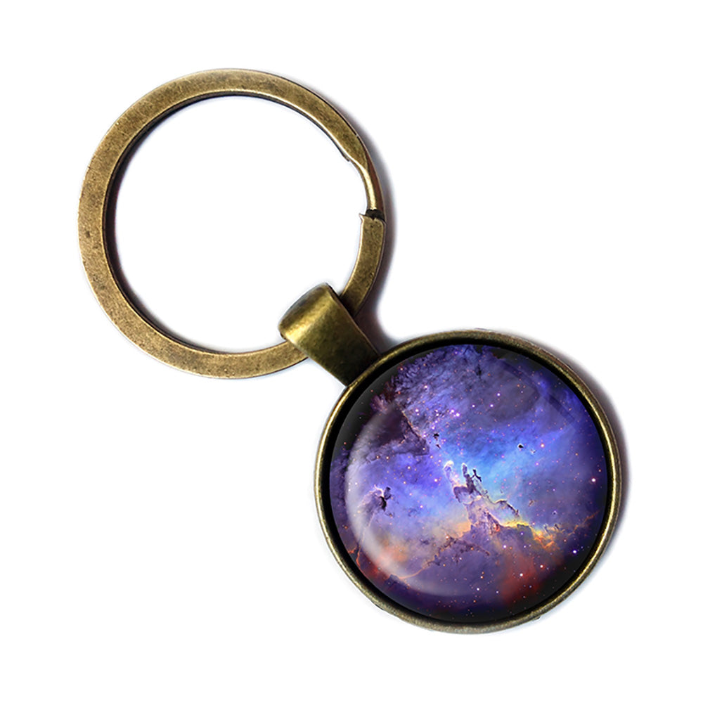 NASA Photograph Nebular Swirls Antique Bronze Keychain