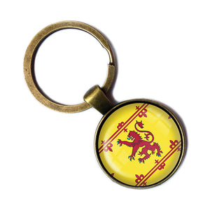 Coat of Arms Scotland Flag Bronze Keychain