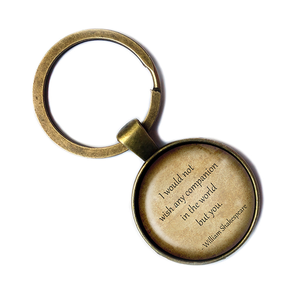 William Shakespeare My World Companion Antique Bronze Keychain
