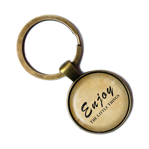 Enjoy The Little Things Bronze Keychain