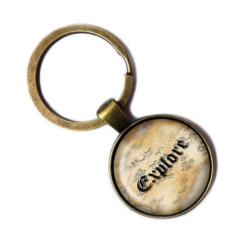 Explore Ancient Cartography Map Bronze Keychain