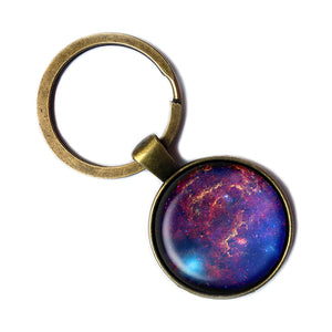 NASA Photograph Galaxy Antique Bronze Keychain