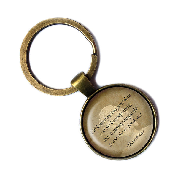 The Buddha Sutta Nipata Heavenly Worlds Awakened Antique Bronze Keychain