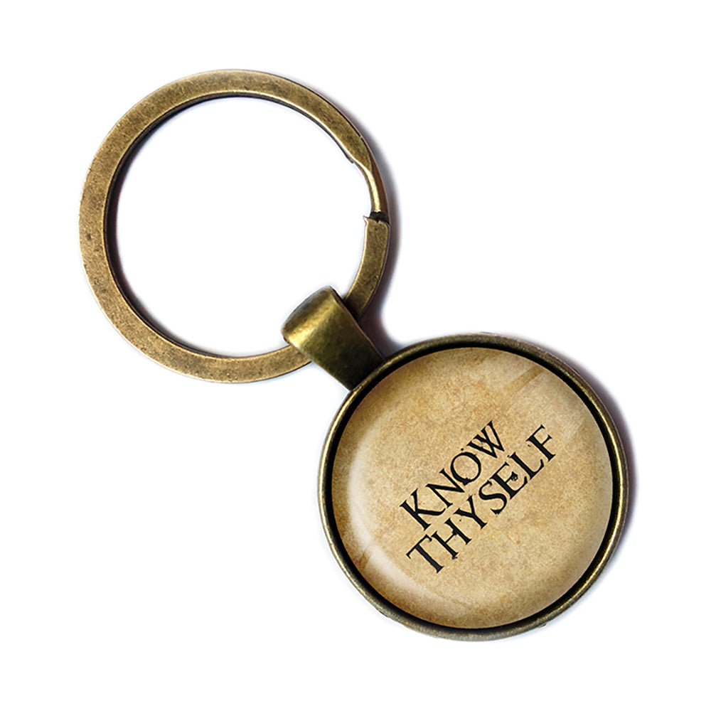 Know Thyself Antique Bronze Keychain