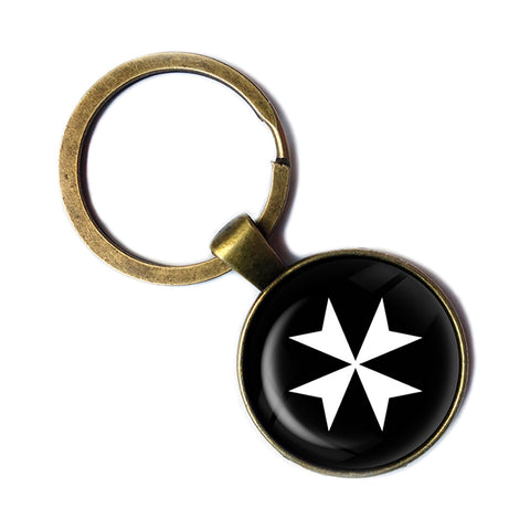 Knights of Malta Hospitalier Hospitaller Antique Bronze Keychain