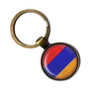Armenia Armenian Flag Antique Bronze Keychain
