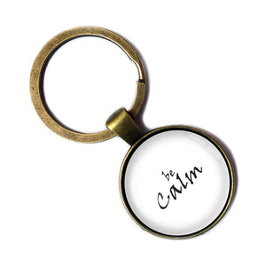Be Calm Antique Bronze Keychain