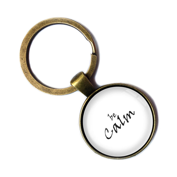 Be Calm Antique Bronze Keychain